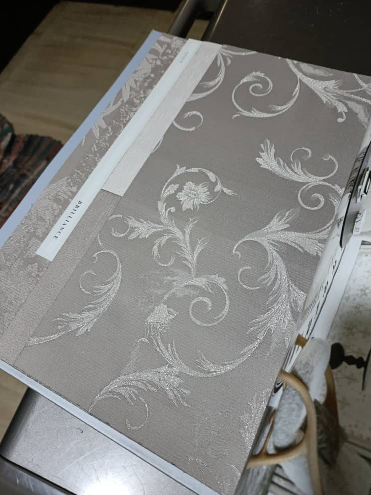 Classic grey with silver floral scrollwork