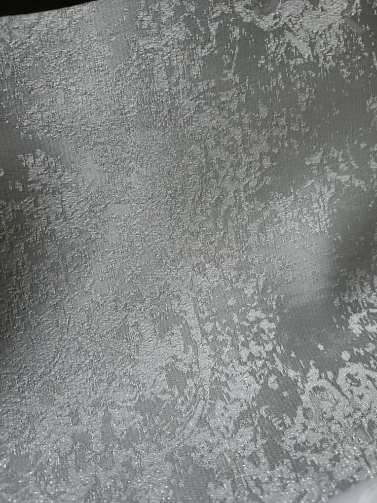 Luxurious silver with metallic jacquard pattern